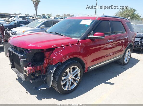 1FM5K7F88GGA85737 2016 FORD EXPLORER Red Առջևի ձախ երեք քառորդ տեսարան