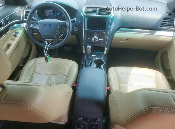 1FM5K7F88HGA34451 2017 FORD EXPLORER Желто-коричневый Вид панели приборов