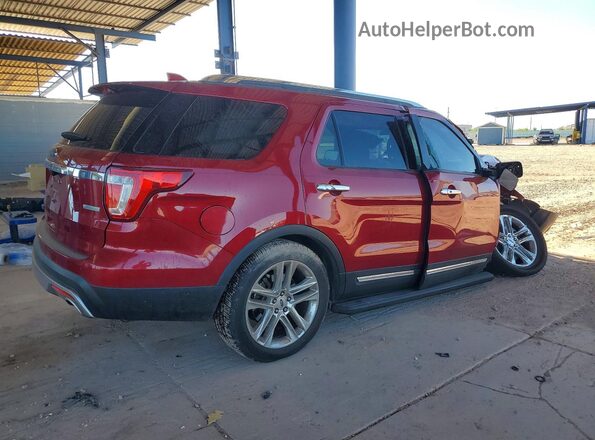 1FM5K7FH4GGD36009 2016 FORD EXPLORER Red Trasero derecho
