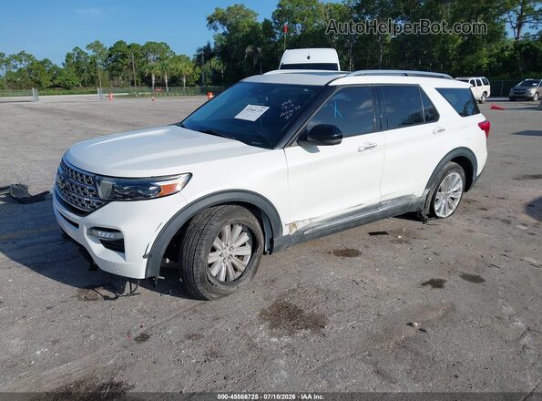 1FM5K7FW6NNA10672 2022 FORD EXPLORER White წინა მარცხენა ხედი სამი მეოთხედიდან