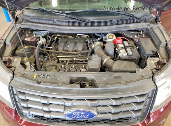 1FM5K8AR1KGA65067 2019 FORD EXPLORER Maroon ძრავის განყოფილების ხედი