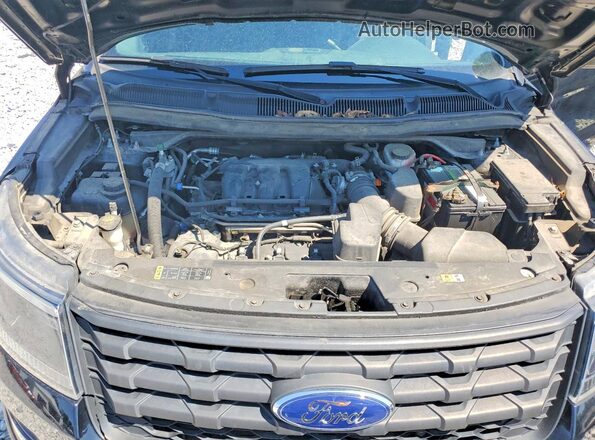 1FM5K8AR2JGC35385 2018 FORD EXPLORER Black Vista del compartimento del motor