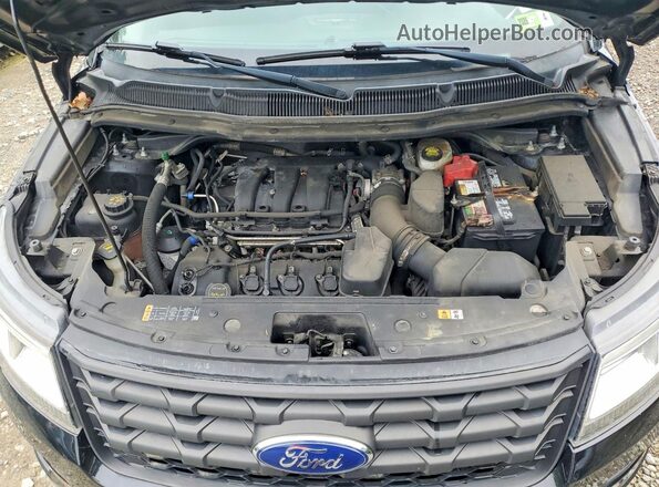 1FM5K8AR5JGA71176 2018 FORD EXPLORER Черный Вид подкапотного пространства