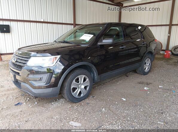 1FM5K8AR5KGA78663 2019 FORD POLICE INTERCEPTOR Black Առջևի ձախ երեք քառորդ տեսարան