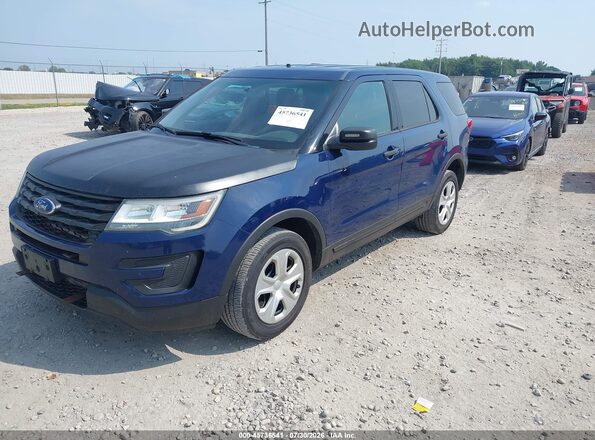 1FM5K8AR7GGA19203 2016 FORD UTILITY POLICE INTERCEPTOR Blue Առջևի ձախ երեք քառորդ տեսարան