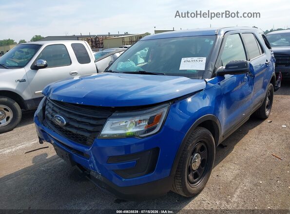 1FM5K8AT3JGC19434 2018 FORD POLICE INTERCEPTOR Blue Front left