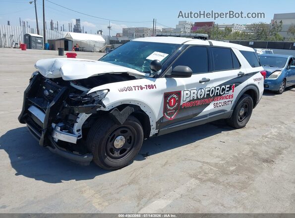 1FM5K8AW2LGA84458 2020 FORD POLICE INTERCEPTOR White წინა მარცხენა ხედი სამი მეოთხედიდან