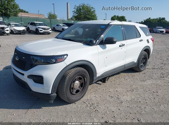 1FM5K8AW7LGC14007 2020 FORD POLICE INTERCEPTOR White Առջևի ձախ երեք քառորդ տեսարան