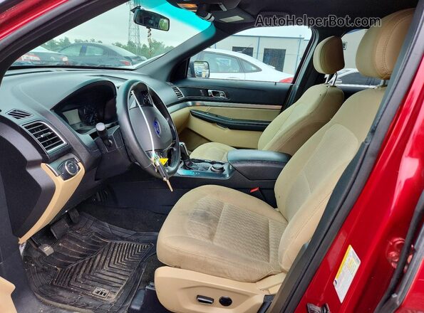 1FM5K8B81GGC21234 2016 FORD EXPLORER Red Вид салону спереду