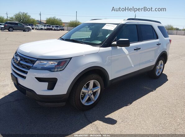1FM5K8B83JGC45249 2018 FORD EXPLORER White წინა მარცხენა ხედი სამი მეოთხედიდან