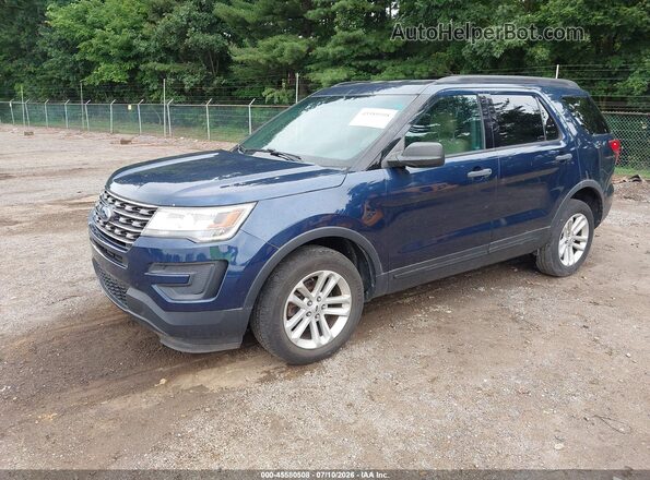 1FM5K8B88GGD11352 2016 FORD EXPLORER Blue წინა მარცხენა ხედი სამი მეოთხედიდან