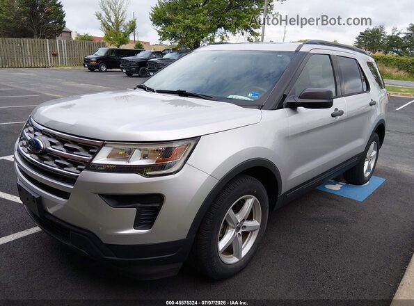 1FM5K8B8XJGA59417 2018 FORD EXPLORER Silver წინა მარცხენა ხედი სამი მეოთხედიდან
