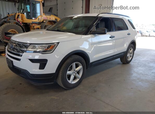 1FM5K8BH5JGC45236 2018 FORD EXPLORER White წინა მარცხენა ხედი სამი მეოთხედიდან