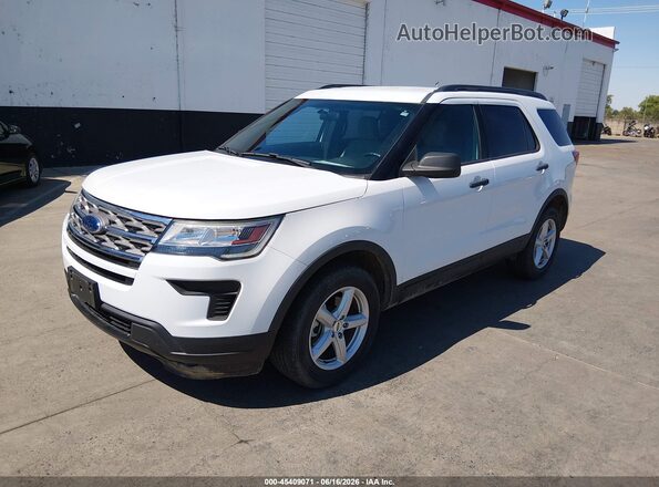 1FM5K8BH6JGC45214 2018 FORD EXPLORER White წინა მარცხენა ხედი სამი მეოთხედიდან