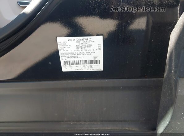 1FM5K8BH8JGC45313 2018 FORD EXPLORER Black Вид підкапотного простору