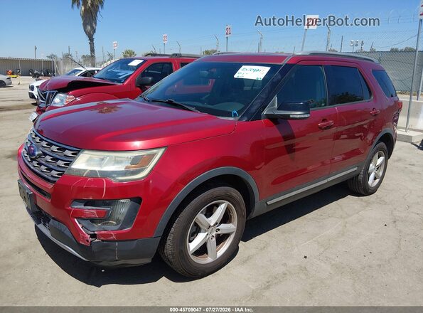 1FM5K8D80GGA38419 2016 FORD EXPLORER Red Front left