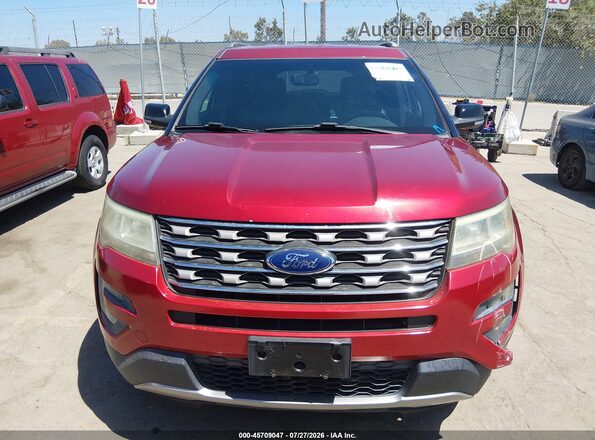 1FM5K8D80GGA38419 2016 FORD EXPLORER Red Dashboard view