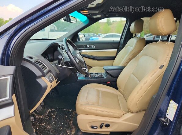 1FM5K8D80GGC86525 2016 FORD EXPLORER Blue Вид салону спереду