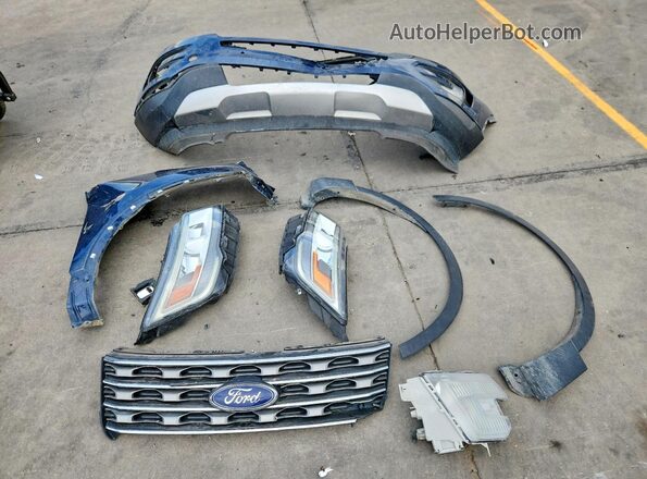 1FM5K8D80GGC86525 2016 FORD EXPLORER Blue Вид наклейки з VIN-кодом