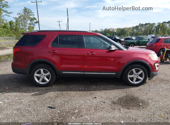 1FM5K8D80GGC98285 2016 FORD EXPLORER Red უკანა სალონის ხედი
