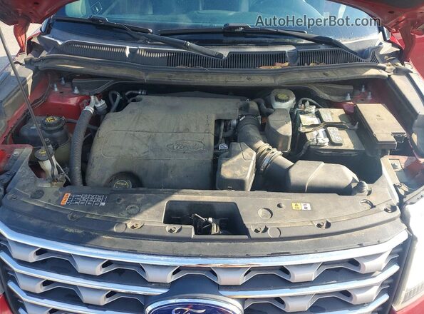 1FM5K8D80HGD09156 2017 FORD EXPLORER Red Widok komory silnika