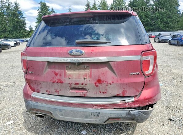 1FM5K8D80JGC14943 2018 FORD EXPLORER Red Вид ззаду