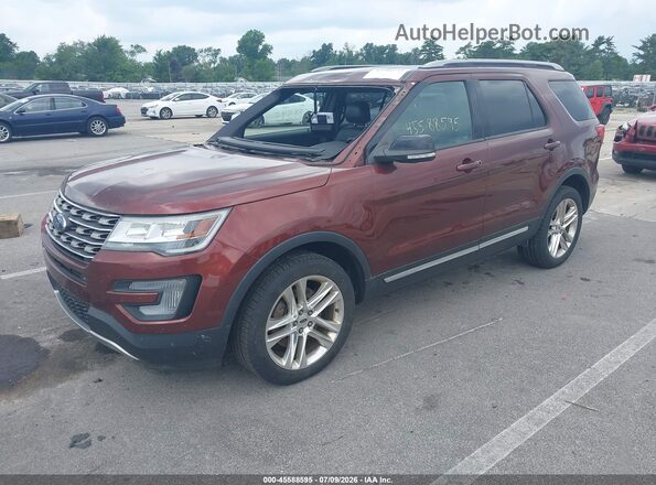 1FM5K8D81GGA84468 2016 FORD EXPLORER Red Front left
