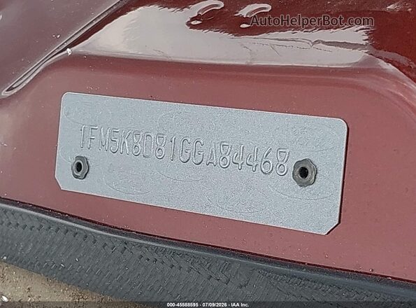 1FM5K8D81GGA84468 2016 FORD EXPLORER Red Engine compartment view