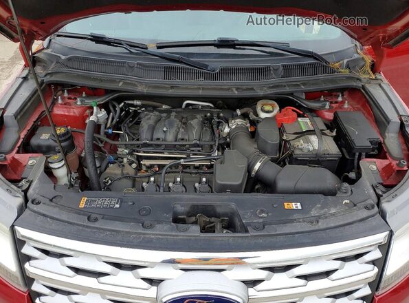 1FM5K8D81JGC40094 2018 FORD EXPLORER Red ძრავის განყოფილების ხედი