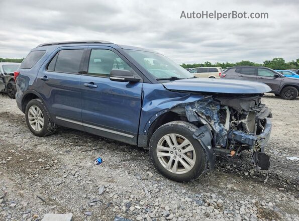 1FM5K8D81KGA92885 2019 FORD EXPLORER Blue Front right