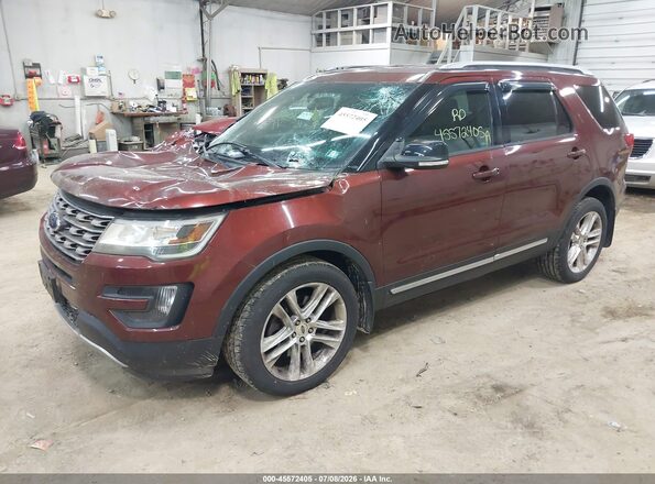 1FM5K8D82GGA31889 2016 FORD EXPLORER Красный Передняя левая четверть