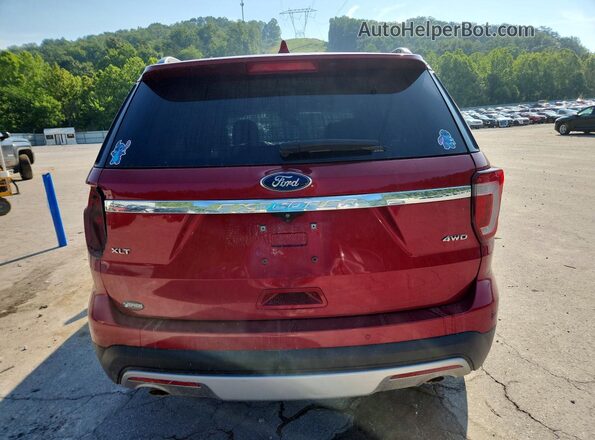 1FM5K8D82GGA33335 2016 FORD EXPLORER Red Вид ззаду