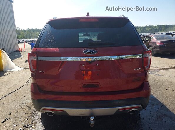 1FM5K8D82GGA83300 2016 FORD EXPLORER Red Вид ззаду