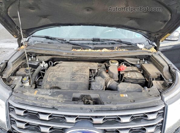 1FM5K8D83HGC74080 2017 FORD EXPLORER Black Vista del compartimento del motor