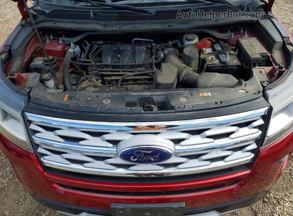 1FM5K8D83JGC91337 2018 FORD EXPLORER Burgundy Vista del compartimento del motor