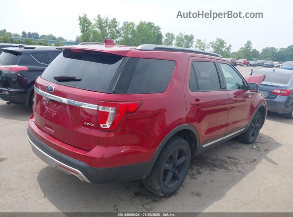 1FM5K8D84HGA67987 2017 FORD EXPLORER Red უკანა მარჯვენა