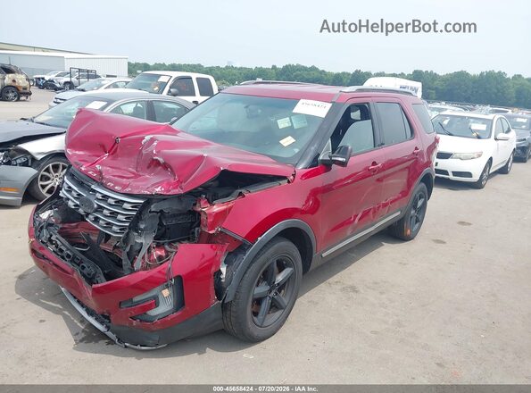 1FM5K8D84HGA67987 2017 FORD EXPLORER Red წინა მარცხენა ხედი სამი მეოთხედიდან