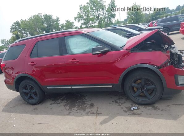 1FM5K8D84HGA67987 2017 FORD EXPLORER Red უკანა სალონის ხედი