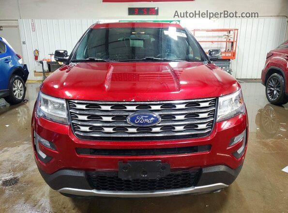 1FM5K8D84HGD51751 2017 FORD EXPLORER Red Вид спереду