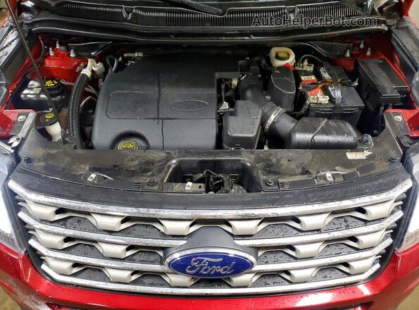 1FM5K8D84HGD51751 2017 FORD EXPLORER Red Вид задньої частини салону