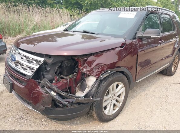 1FM5K8D84JGA39435 2018 FORD EXPLORER Maroon Вид спереду