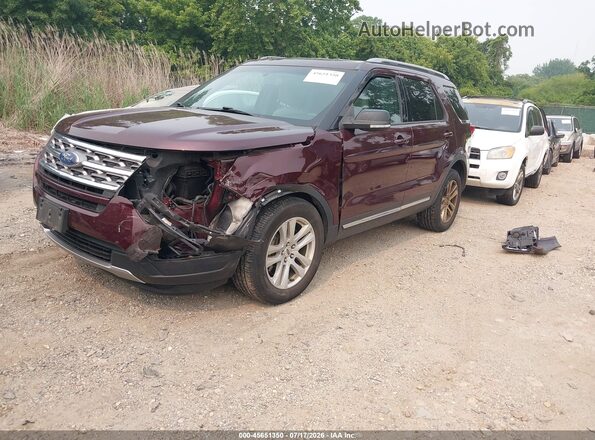 1FM5K8D84JGA39435 2018 FORD EXPLORER Maroon Передня ліва чверть