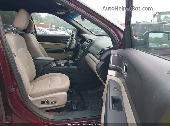1FM5K8D84JGA39435 2018 FORD EXPLORER Maroon Вид салону спереду