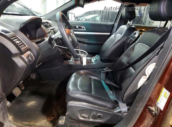 1FM5K8D85GGA95960 2016 FORD EXPLORER Brown Вид салону спереду