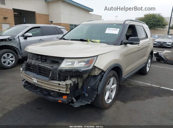 1FM5K8D85HGD57154 2017 FORD EXPLORER Beige Առջևի ձախ երեք քառորդ տեսարան