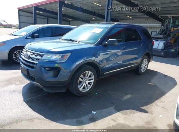 1FM5K8D85JGA42263 2018 FORD EXPLORER Blue წინა მარცხენა ხედი სამი მეოთხედიდან