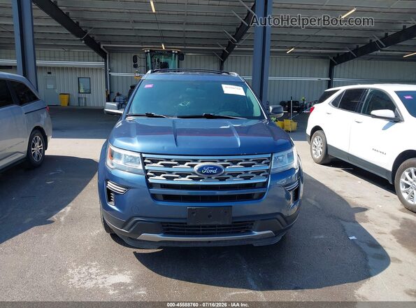 1FM5K8D85JGA42263 2018 FORD EXPLORER Blue ხელსაწყოთა პანელის ხედი