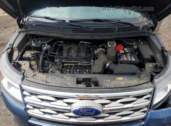 1FM5K8D85JGA94430 2018 FORD EXPLORER Blue ძრავის განყოფილების ხედი