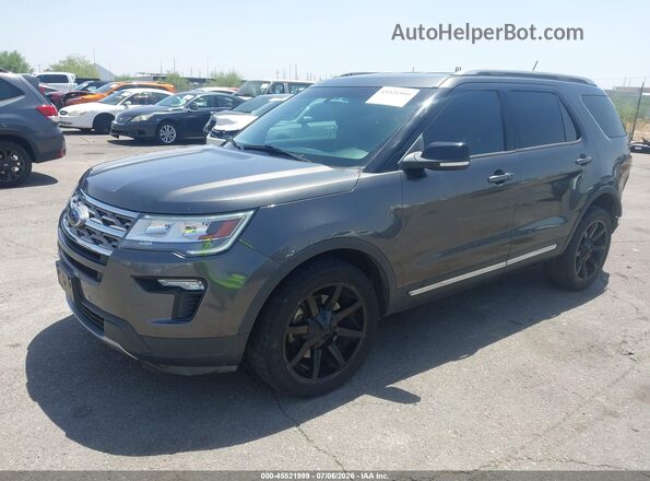1FM5K8D85JGA97232 2018 FORD EXPLORER Gray წინა მარცხენა ხედი სამი მეოთხედიდან