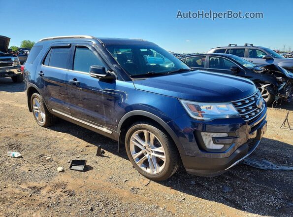1FM5K8D86GGD11329 2016 FORD EXPLORER Blue Delantero derecho